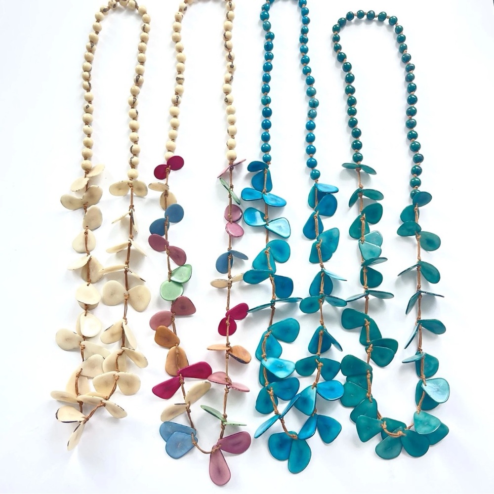 WHOLESALE JEWELRY LOT 4 TAGUA NUT NECKLACES UNIQUE GIFT Hawaiian Lei Jayne W64